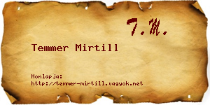 Temmer Mirtill névjegykártya